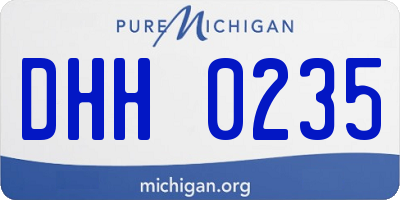 MI license plate DHH0235