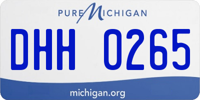 MI license plate DHH0265