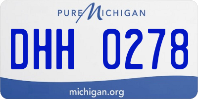 MI license plate DHH0278
