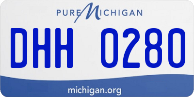 MI license plate DHH0280