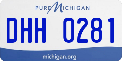 MI license plate DHH0281