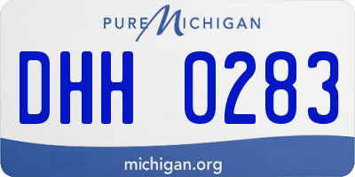 MI license plate DHH0283