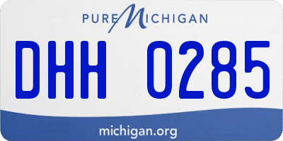 MI license plate DHH0285