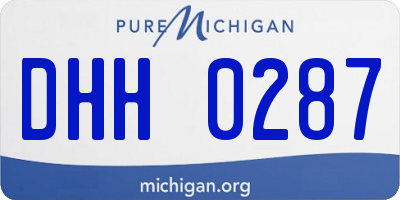 MI license plate DHH0287