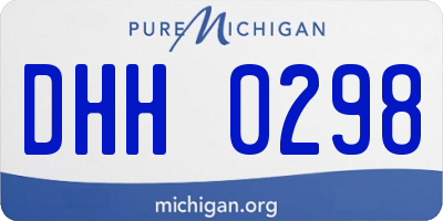 MI license plate DHH0298