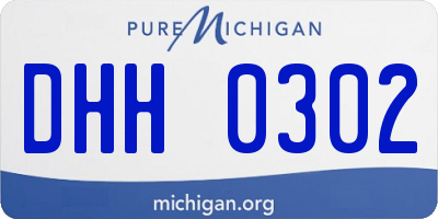 MI license plate DHH0302