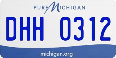 MI license plate DHH0312