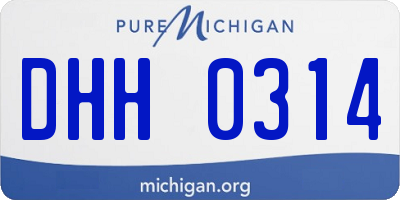 MI license plate DHH0314