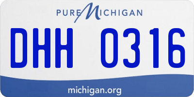 MI license plate DHH0316