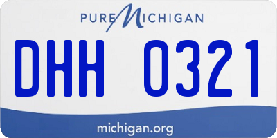 MI license plate DHH0321