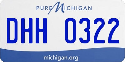MI license plate DHH0322