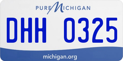 MI license plate DHH0325