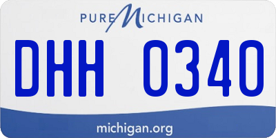 MI license plate DHH0340