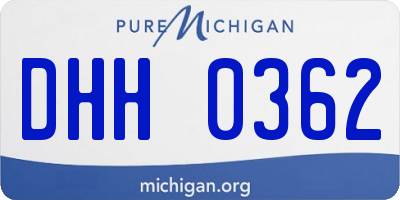 MI license plate DHH0362