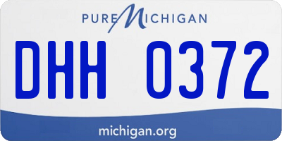 MI license plate DHH0372
