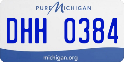 MI license plate DHH0384
