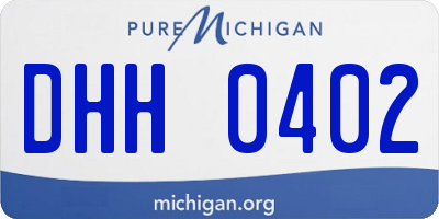 MI license plate DHH0402