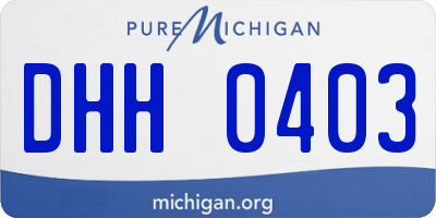 MI license plate DHH0403