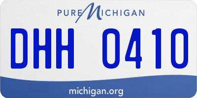 MI license plate DHH0410