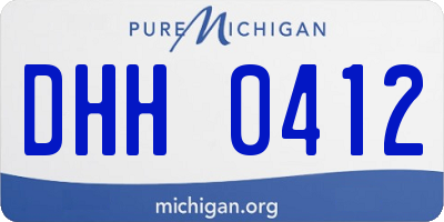 MI license plate DHH0412