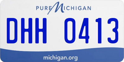 MI license plate DHH0413