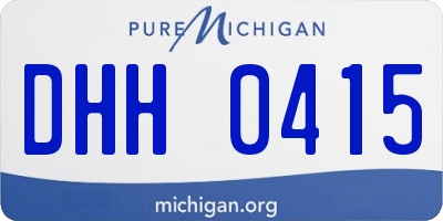 MI license plate DHH0415