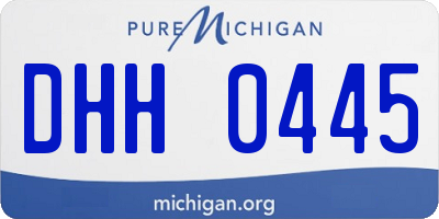 MI license plate DHH0445