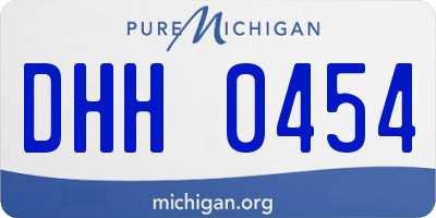 MI license plate DHH0454
