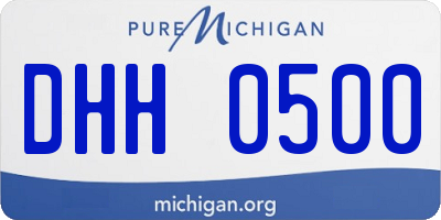 MI license plate DHH0500