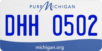 MI license plate DHH0502