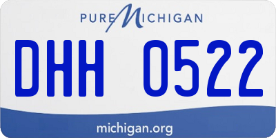 MI license plate DHH0522