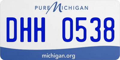 MI license plate DHH0538