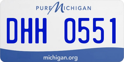 MI license plate DHH0551