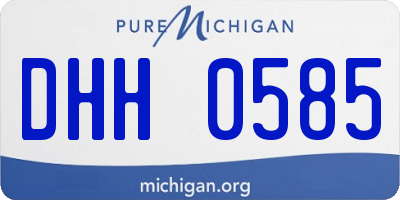 MI license plate DHH0585