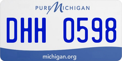 MI license plate DHH0598