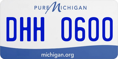 MI license plate DHH0600