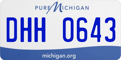 MI license plate DHH0643