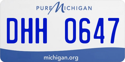 MI license plate DHH0647