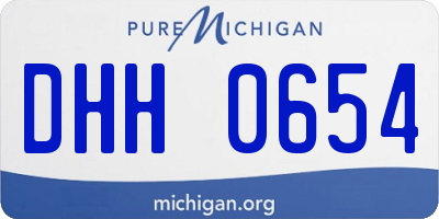 MI license plate DHH0654