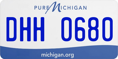 MI license plate DHH0680