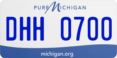 MI license plate DHH0700