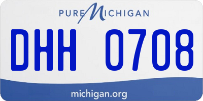 MI license plate DHH0708