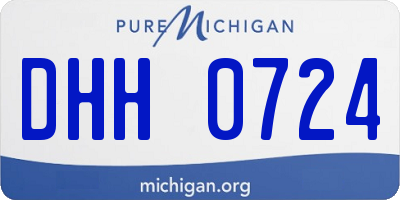 MI license plate DHH0724