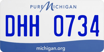 MI license plate DHH0734