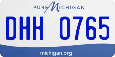 MI license plate DHH0765