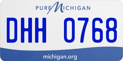 MI license plate DHH0768
