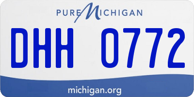 MI license plate DHH0772