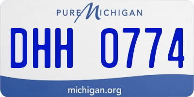 MI license plate DHH0774