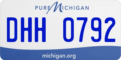 MI license plate DHH0792