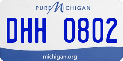 MI license plate DHH0802